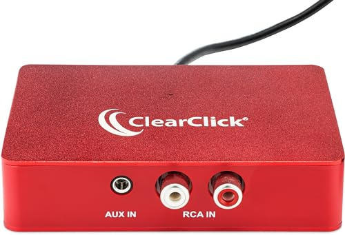 ClearClick Audio auf USB 2.0 (zweite Generation) – 3,5 mm & RCA Audio-Capture & Live Streaming-Gerät – USB-C Plug & Play – Rot – Windows 11/10/8/7, Mac OS X 10.10 oder höher, Ubuntu 14.04 oder höher