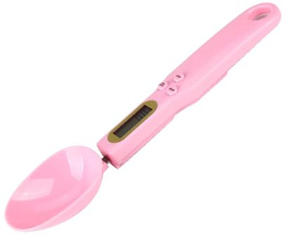 Cuillère Balance, 500g/0.1g Balance Alimentaire Electronique, pèse grammes et onces, Poignée et bec verseur Balance de Cuisine Digitale pour Café en Poudre (Couleur rose)