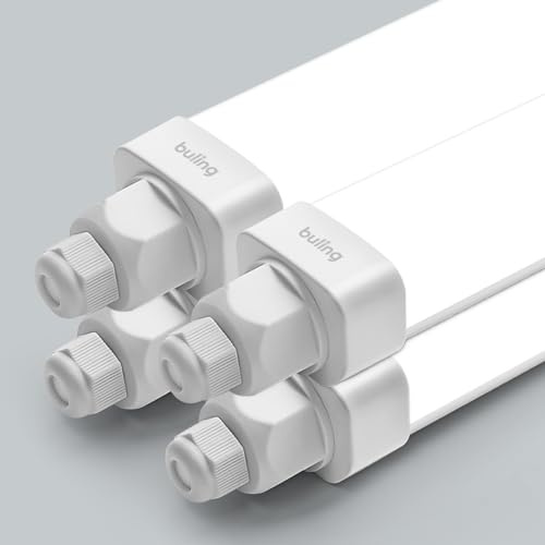 buling 4er Feuchtraumleuchte LED mit 150CM 45W 4500LM 4000K Neutralweiß LED Wannenleuchte, Verknüpfbar Kellerleuchte Werkstattlampe Wasserfest IP65 für Garage Balkon Keller Flur Treppe
