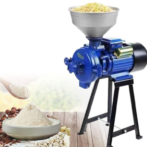 Grain Coffee Wheat Feed Flour Grinding Miller Milling Machine - 2200W Electric Mill Wet Dry Cereals Grinder with Funnel