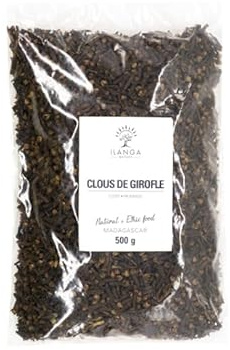 Ilanga Nature Clous de Girofle Entiers de Madagascar 500g, Épice Premium 100% Naturelle, Arôme Intense, Idéal pour Pâtisserie, Curry, Marinades, Sauces, Thé et Vin Chaud