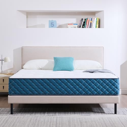 Hiimgo Matelas 140x190x22 cm Matelas à Ressorts Ensachés Indépendant et Mousse à Mémoire De Forme, Dureté Moyenne, Durable, Soutien Parfait, Respirant (140x190x22)