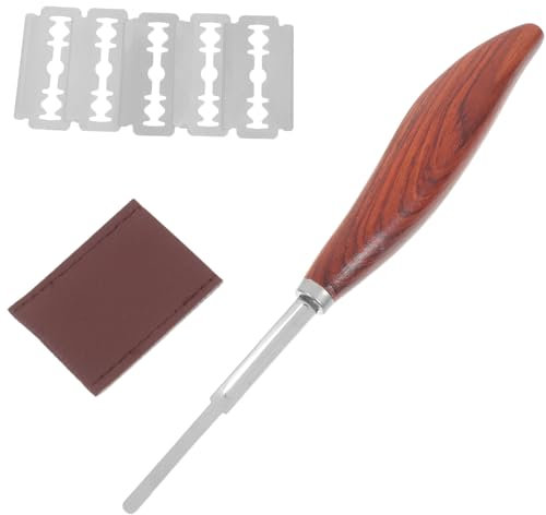 BEBEMOKO Lame Per Pane Con Manico in Legno Di Utensili Per Tagliare Impasto Lame Per Pizza Con Ricambio e Copertura in Pu