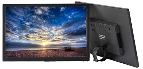 DSeenLeap Multifunktionaler elektronischer Bilderrahmen mit Körpererkennung, 1080P-HD-Videoplayer, 17-Zoll-digitaler Bilderrahmen, unterstützt SD-/USB-Speicherkarte, Uhr und Kalender - Schwarz