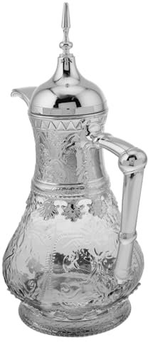VERDANVERSE Hervidor De Agua Fría De Estilo Turco Árabe Jarra Para Bebidas Tapa y Para Zumos Té Helado y Decoración Antigua Hogar Material De Vidrio