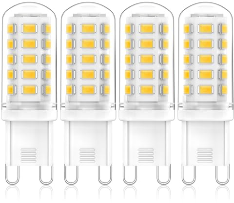 Eco.Luma G9 LED Lampadina 3W Equivalenti a 50W Lampada Alogena, AC 220-240V, Bianco Naturale 4000K 520LM Risparmio LED Lampadine, Non Dimmerabile, Nessun Sfarfallio, Confezione da 4