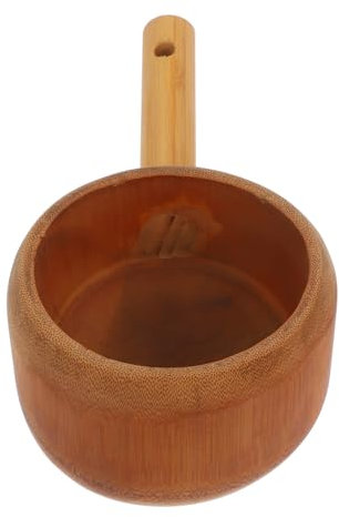 Ciieeo Cucchiaio da tè in legno massiccio impugnatura portamestolo da cucina per piano di lavoro cucchiaio di sale di legno paletta per il bucato mestolo d'acqua Beige