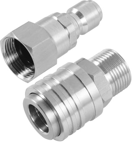 Holibanna 2stücke Hochdruckreiniger-schlauchadapter Schnellanschluss-kit Edelstahl Hochdruckreiniger-anschluss Hochdruckreiniger-teile Hochdruckreiniger-zubehör
