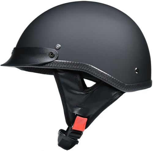 Casco Da Moto Aperto Caschi A Scodella, DOT/ECE Omologato Retrò Mezzo Conchiglia Casco, Caschi Jet Con Visiera Parasole, Casco Da Moto Scooter Per Donna E Uomo Adulto 4,L=59-60CM