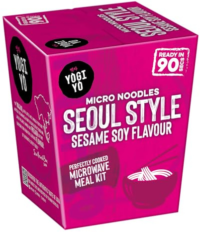 Yogiyo takeaway style microwavable Instant Noodle Pot - Seoul Style Sesame Soy Flavour, Authentic Korean Flavours, Multipack 6 x 177g pots, instant meal