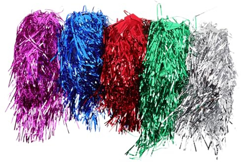 EXQUIMEUBLE 5stücke Lametta Perücke Schillernd Glitzernd Auffällig Paillettenperücke Glänzend Funkelnd Glitzerperücke Erjahre Fotoautomaten Requisiten Partyperücke Lustig