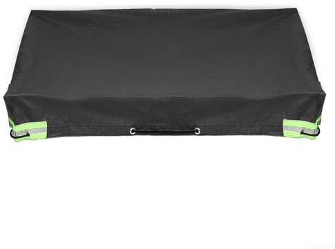 Cubierta de lona impermeable resistente de tela Oxford de PVC para camping, remolque, 208, 114, 13 cm, resistente a la intemperie (negro)