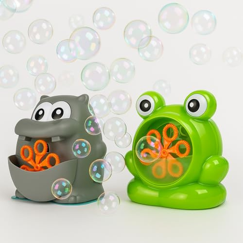 BEPER Seifenblasenmaschine für Kinder – Tierform (Nilpferd oder Frosch) – Dauerbetrieb – 56 ml Flüssigkeit inklusive – Sicheres und geprüftes Sommerspielzeug ab 36 Monaten – Batterien Nicht enthalten