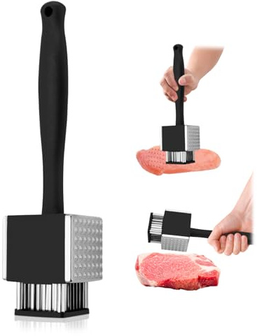 Ablandador de carne 2 en 1 mejorado con hoja de aguja, herramienta de cocina resistente para ablandar carne de res, pollo, filete, cerdo