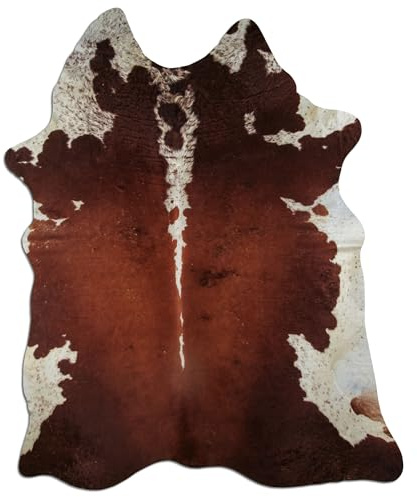 Livorio Hereford K345 - Tappeto in pelliccia di mucca, lunghezza 235 x larghezza 195 cm, prodotto naturale unico dal Sud America, pelliccia di bovino, vera pelliccia | Hereford | K345