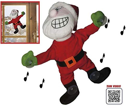 Weihnachtsmann fürs Fenster, tanzend und singend
