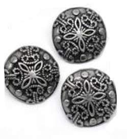 20 Stück Metallknöpfe 22mm rund antiksilber Knöpfe Blumen Ösenknöpfe