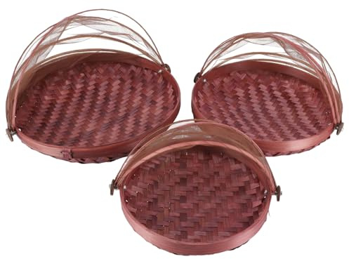 GURU SHOP Fliegenschutz Obstkorb - Braun, Size:3èr Set