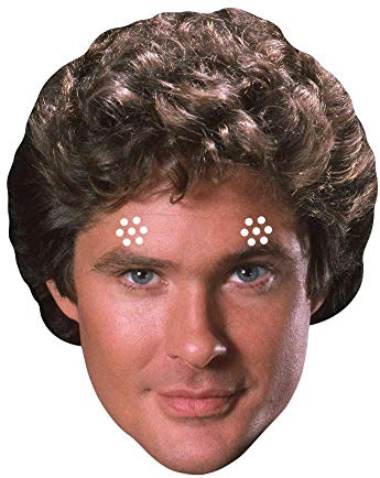 STAR CUTOUTS Ltd SM351 Michael Knight Knightrider David Hasselhoff Pappgesichtsmaske Talking Point, Multicolor Halloween, Regular
