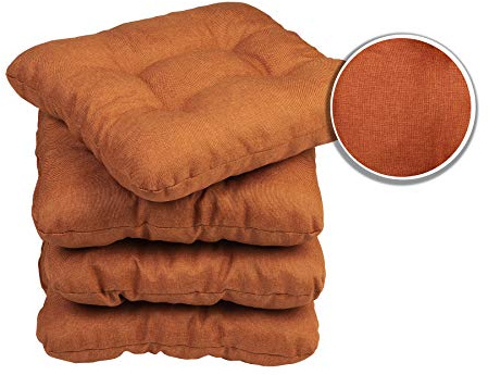 sunnypillow 4er Set Stuhlkissen 40x40 cm Bequeme 8cm Polsterauflage Auflage für Stühle/Bänke in Haus und Garten Sitzkissen Sitzauflage Gartenkissen viele Farben zur Auswahl Orange