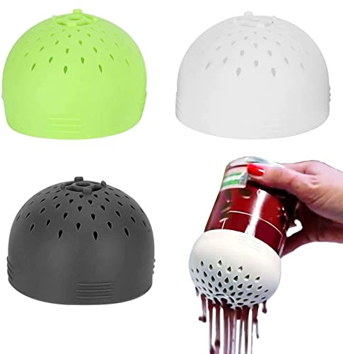 Colander Plastic Mini Colander Rice Strainer Rice Strainer Sink Colander Space Saving Mini Can Colander and Strainer Silicone Small Nesting Colander Cover Strainer for Making Tea,Drinks（3PC）