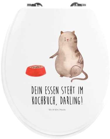 Mr. & Mrs. Panda Motiv WC Sitz Katze Fressen - Geschenk, Katzenmotive, Klodeckel, Toilettendeckel, Katzenfan, Toilette, Klobrille, WC-Sitz,
