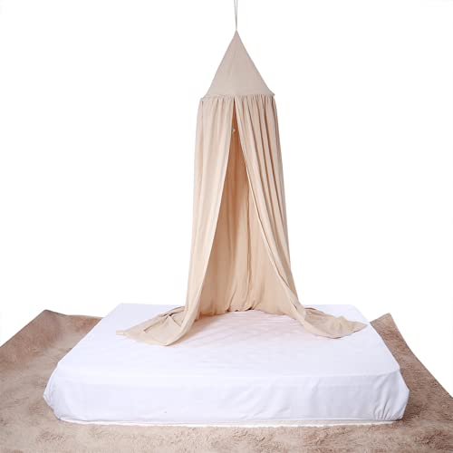 Betthimmel, Baumwollmaterial, Kuppel-Betthimmel, Betthimmel, Bettvorhang, bequem, platzsparend, zum Aufh?ngen ¨¹ber Betthimmel, Bett, H?ngematte oder Zimmerecken in Ihrem Zuhause (Khaki),Moskitonetz
