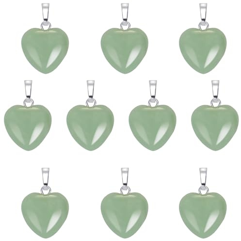 BEEFLYING Edelsteine SchmuckanhäNger Kleine Anhänger Herz | Natürliche Edelsteine Kristall Achat Stein Charms, füR ArmbäNder Schmuck Basteln Ketten Schmuckherstellung BastelzubehöR
