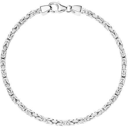 Unisex Königsarmband aus 925 Sterlingsilber 2,5mm rhodiniert von JEWLIX 21cm