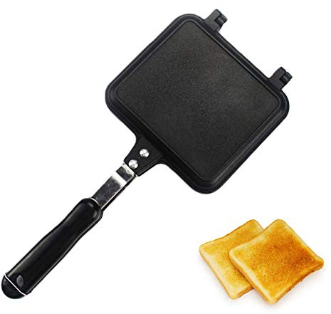 BAtlam Poêle à Frire à Sandwich Double Face, Moule à Grille-Pain antiadhésif Omelette Egg Breakfast Maker, poêle à Frire pour Pain grillé gaufres, Cadeau de Camp de Cuisine