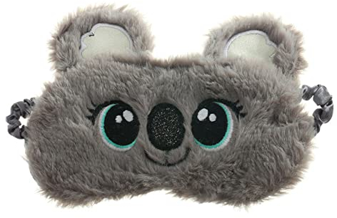 Schlafmaske Plüsch anime Augenmaske schlafen niedliche koala kinder schlafmaske cartoon 3d auge abdeckung auge blinden bluten auge band schatten rest eyepatch Augenmaske Schlafmaske (Size : Gray)