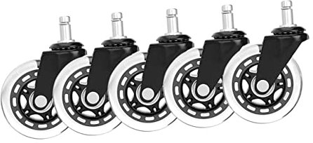 Lurrose 5pezzi Ruote Per Sedie Da Ufficio Robuste e Stabili Senza Danneggiare Pavimenti Come Ricambio Per Mobili e Sedie Da Lavoro