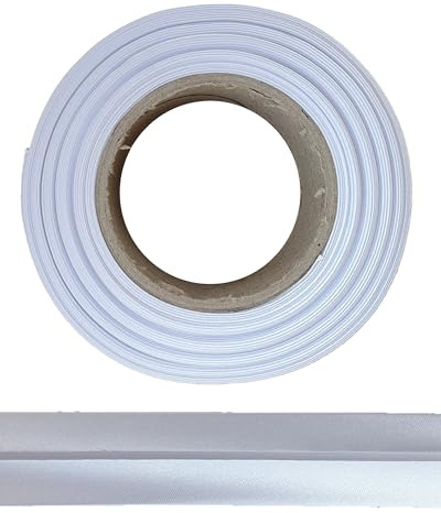 ME: NaMa snedband av polyester (satin) – 10 m x 20 mm (vikt) – högkvalitativt kantband, satinband, snedband – perfekt för gör-det-själv-sömnad – tillverkat i Belgien, på en rulle (vit)