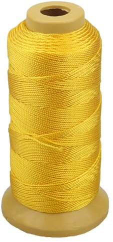 Cordoncino in nylon intrecciato per giardinaggio, marcatura, progetti fai da te, lavori di muratura, 100 m (giallo, 1 mm)
