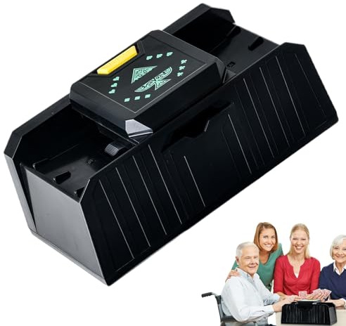Kortblandare, kortblandare, automatisk 2-kortblandare | automatisk kortblandare, batteridriven elektrisk pokermixer för kortspel, poker, blackjack, Texas Hold'