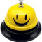 KOMUNJ Campanello da tavolo, reception Smile, campana da tavolo in ferro, per ristoranti, hotel, bar, cucina (giallo)