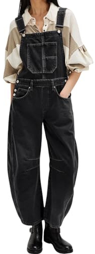 loveimgs Women's Women Baggy Barrel Jeans Overalls Casual (pack of 1)