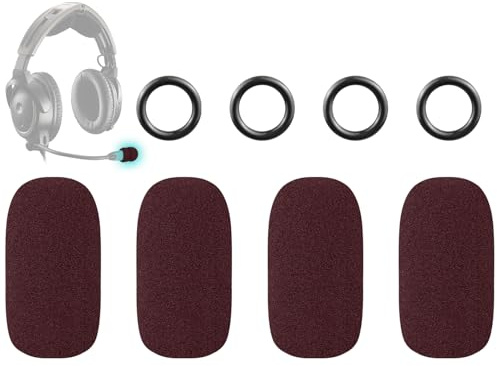 SOULWIT Ersatz Mikrofon Abdeckung für Bose Aviation X A10/A20/A30 Headset, Mikrofon Schwammfilter 4er-Pack Schaumstoffabdeckung Windschutz