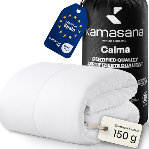 KAMASANA Bettdecke 135 x 200 Sommer – Leichte, atmungsaktive Steppdecke, Allergiker geeignet, Duvet, Blanket