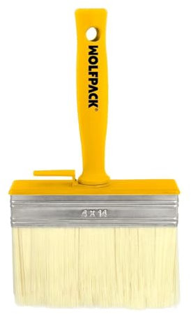 Pennello professionale soffitti 140 x 40 mm. Setola bianca. Manico ergonomico, con gancio. Pennello Pittura, Pennello Pittore Professionale