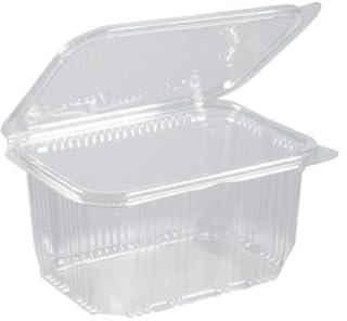 D-Work Barquettes à Salade 1500 ml avec Couvercle Attenant - 50 pièces - 192x184xH.80mm - Épaisseur robuste - Hermétiques - Idéales pour traiteurs et particuliers