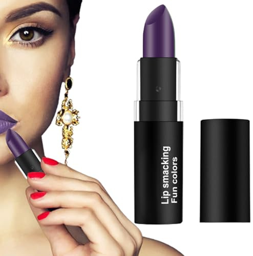 Rossetto opaco impermeabile di velluto a lungo durata di rossetto non snock tazza non dissolvenza labbra stick portatile rossetto idratante per labbra gloss per il trucco a tema Halloween viola