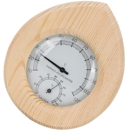 POPETPOP -hygromètre pour Sauna Hygromètre D'intérieur à Aiguille en Bois pour La de La Température Et de L'humidité