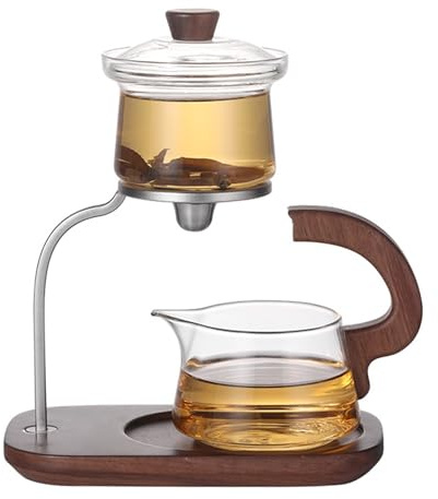 Lazy Tea Maker Teservis, Teservis i Glas Automatisk Tekanna i Glas, Tekanna i Glas, Halvautomatisk Dropproterande, Magisk Tekanna för Hemmakontorsmottagning Teservis