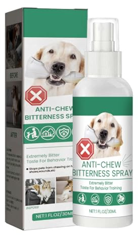 yakermur Spray Anti-masticazione e leccare per Cani, Amaro Anti-masticazione, per l'addestramento comportamentale, Spray Naturale ed Efficace per Smettere di Masticare e leccare mobili, Scarpe,