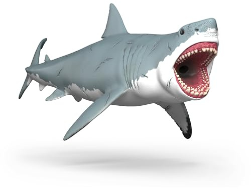 schleich Dinosaurs | Megalodonte 15055 | Figura dettagliata di squalo preistorico con cicatrici | Figura da Collezione e Gioco per Bambini e Appassionati di Dinosauri | dai 3 Anni | 28 x 11 x 12 cm