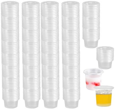 Biluer Schnapsgläser Plastik, 1000PCS Plastikbecher 2cl/20ml Shotgläser Plastik Medikamentenbecher Schnapsgläser Becher Shotbecher Einwegbecher Gläser Kunststoffbecher