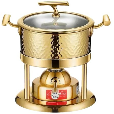 Stainless Steel 3-in-1 Fondue Set - Ideal for Melting Cheese, Chocolate, Butter, and Mor(Silver,Size-2)