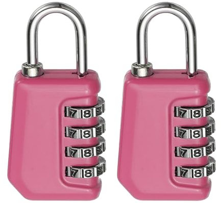 QUARKZMAN Lucchetto a Combinazione, Lucchetto a 4 Cifre Impermeabile per Esterno Armadietti Palestra Valigie Casa Sport Catene Archivio, Rosa Confezione da 2