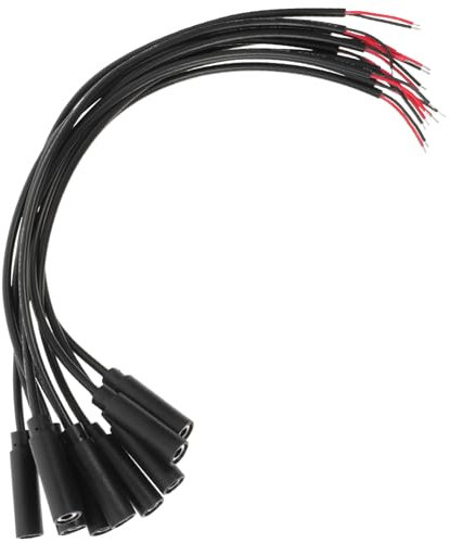 QUMIIRITY 10pcs Female Plug to Bare Wire Open End Audio Cable for Headphones Headsets Earphones Microphones Durable Mono Connector for Music and Gaming Devices Black